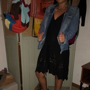 Free People Slip Dress Sz.xs Black Embroidered